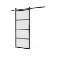 Afbeeldingen van DIY-schuifdeur Cubo zwart inclusief mat glas, afmeting deur 2350x980x28mm + zwart ophangsysteem type Basic