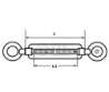 Afbeeldingen van Spanschroef oog-oog 1480-12B verzinkt M12 x 125mm 8000.148.012B