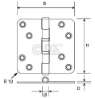 Afbeeldingen van Kogellagerscharnier H367-89893103 RVS ronde hoeken 89 x 89 x 2.4mm 6730.133.8989