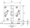 Afbeeldingen van Kogellagerscharnier H367-89892025 RVS ronde hoeken 89 x 89 x 3mm 6732.133.8989