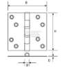 Afbeeldingen van Kogellagerscharnier H362-89893103 RVS 89 x 89 x 2.4mm 6230.133.8989