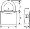 Afbeeldingen van Cilinderhangslot HS 251B KA 25mm sleutelnummer 251 dubbel vergrendeld 0182.400.2251