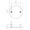 Afbeeldingen van P+E Rozet blind rond ø55x2mm met M4 draadbussen rvs geborsteld