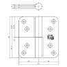 Afbeeldingen van P+E Kogelstift paumelle SKG3 hout/hout 100mm DIN rechts rvs geborsteld