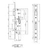 Afbeeldingen van P+E Veiligheidsslot profielcilindergat 92mm doornmaat 25mm DIN rechts/links met rvs geborstelde voorplaat 270x24mm