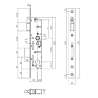 Afbeeldingen van P+E Veiligheidsslot profielcilindergat 92mm doornmaat 30mm DIN rechts/links met rvs geborstelde voorplaat 270x24mm 