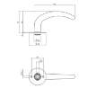 Afbeeldingen van P+E Gatdeel deurkruk Sabel op ronde rozet 8mm stift rvs geborsteld