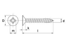 Afbeeldingen van Plaatschroef met platverzonken kop phillips roestvaststaal A2 4.2 x 60mm