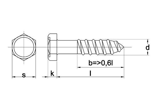 Afbeeldingen van Houtdraadbout RVS A2 10 x 40mm