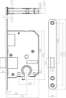 Afbeeldingen van Woningbouw kastslot PC55 zwart doornmaat 50mm inclusief sluitplaat