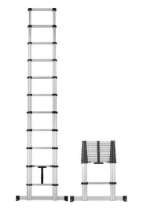 Afbeeldingen van Telescpoische ladder CAS soft close, Smart Safe Pro, 11 treden, werkhoogte 4,05m, inclusief stabilisatiebalk