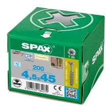 Afbeeldingen van Spax Spaanplaatschroef 4,5x45mm met boorpunt RVS T20 deeldraad (per 100 stuks)