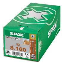 Afbeeldingen van Spax Spaanplaatschroef Tellerkop 8 x 160mm T40 discuskop gebruineerd