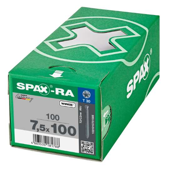 Afbeeldingen van Spax-RA Kozijnschroeven torx cilinderkop T30 7.5 x 100mm