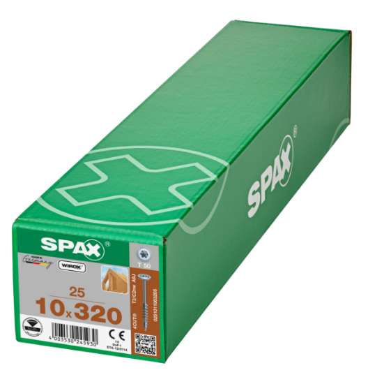 Afbeeldingen van Spax-s Spaanplaatschroef tellerkop discuskop T50 10 x 320mm