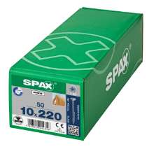 Afbeeldingen van Spax-s Spaanplaatschroef platverzonken kop geel verzinkt T50 10 x 220mm