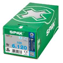 Afbeeldingen van Spax Spaanplaatschroef platverzonken kop RVS T-Star T30 deeldraad 6.0 x 120mm