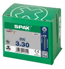 Afbeeldingen van Spax Spaanplaatschroef 3x30mm platverzonken kop verzinkt pozidriv (per 200 stuks)