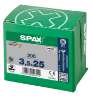 Afbeeldingen van Spax Spaanplaatschroef platverzonken kop verzinkt pozidriv 3.5x25mm (per 200 stuks)