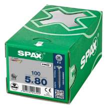 Afbeeldingen van Spax Spaanplaatschroef platverzonken kop verzinkt pozidriv 5.0x80mm (per 100 stuks)
