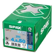 Afbeeldingen van Spax Spaanplaatschroef platverzonken kop RVS T-Star T20 voldraad 4.5x50mm (per 200 stuks)