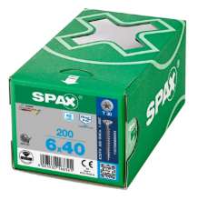 Afbeeldingen van Spax Spaanplaatschroef platverzonken kop RVS T-Star T30 voldraad 6.0x40mm (per 200 stuks)