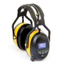 Afbeeldingen van Gehoorbeschermer met FM, Bluetooth en ingebouwde MP3. In de kleur geel.