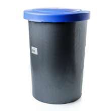 Afbeeldingen van Afvalbak grijs m.blauw deksel 55ltr 