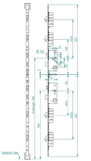 Afbeeldingen van Deurmps 6220-DUO 55/72 z/toebehoren DrR.1+3