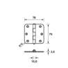 Afbeeldingen van Axa Scharnier ronde hoeken RVS 75 x 75mm 1105-24-83/E