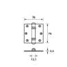 Afbeeldingen van Axa Venelite scharnier topcoat gegalvaniseerd 76 x 76 x 2.4mm 1137-24-23/E