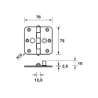 Afbeeldingen van Axa veiligheidsscharnier ronde hoeken los gestort topcoat gegalvaniseerd 76 x 76 x 2mm SKG** 1114-24-23/7KV