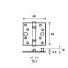 Afbeeldingen van Axa Veiligheidsscharnier venelite topcoat gegalvaniseerd 89 x 89 x 2.4mm SKG*** 1139-25-23/V4E