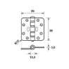 Afbeeldingen van Axa Smart easyfix scharnier ronde hoek zwart 89x89x3mm