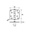 Afbeeldingen van Axa Kogellagerscharnier topcoat gegalvaniseerd ronde hoeken 89 x 89mm 1533-25-23/E