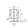 Afbeeldingen van Axa Veiligheidskogellagerscharnier ongelagerd topcoat gegalvaniseerd 89 x 89 x 2.4mm SKG*** 1543-25-23/7V4