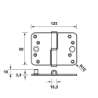 Afbeeldingen van Axa Veiligheidskogelstiftpaumelle topcoat gegalvaniseerd ronde hoeken links 89 x 125 x 3mm SKG*** 1202-37-23/V4E