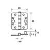 Afbeeldingen van Axa Veiligheidskogelscharnier topcoat gegalvaniseerd 89 x 89 x 3mm SKG*** 1667-09-23/VE