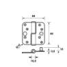 Afbeeldingen van Axa Veiligheidskogelstiftpaumelle RVS ronde hoeken links 89 x 89 x 3mm SKG*** 1203-35-81/V4E