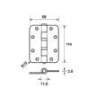 Afbeeldingen van Axa Heavy Duty Schijflagerscharnier geborsteld RVS 114 x 89 x 3mm 1837-09-81