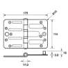 Afbeeldingen van Axa Heavy Duty Veiligheidsschijflager scharnier topcoat gegalvaniseerd 114 x 175 x 3mm SKG*** 1847-17-23/V