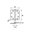 Afbeeldingen van Axa Smartscharnier ronde hoeken los gestort topcoat gegalvaniseerd 89 x 79 x 3mm 1607-08-23/7