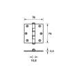 Afbeeldingen van Axa Kogellagerscharnier topcoat gegalvaniseerd 76 x 76mm 1531-24-23/E