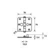 Afbeeldingen van Axa Veiligheidskogellagerscharnier topcoat gegalvaniseerd ronde hoeken 76 x 76mm SKG** 1543-24-23/VE