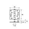 Afbeeldingen van Axa Veiligheidskogellagerscharnier RVS 89 x 89mm SKG*** 1541-25-81/V4E