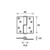 Afbeeldingen van Axa Kogelstiftpaumelle topcoat gegalvaniseerd links 89 x 89 x 3mm 1201-35-23/E