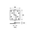 Afbeeldingen van Axa Kogelstiftpaumelle topcoat gegalvaniseerd rechts 89 x 89 x 3mm 1201-25-23/E