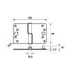 Afbeeldingen van Axa Veiligheidskogelstiftpaumelle topcoat gegalvaniseerd ronde hoeken rechts 89 x 150 x 3mm SKG*** 1202-28-23/V4