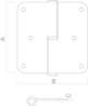 Afbeeldingen van Stiftpaumelle DIN links rvs geborsteld, 89x89x2.5mm, 12mm knoop