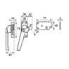 Afbeeldingen van Axa Raamsluiting met nok cilindersluiting links sluithaak F2 3319-81-92/GE